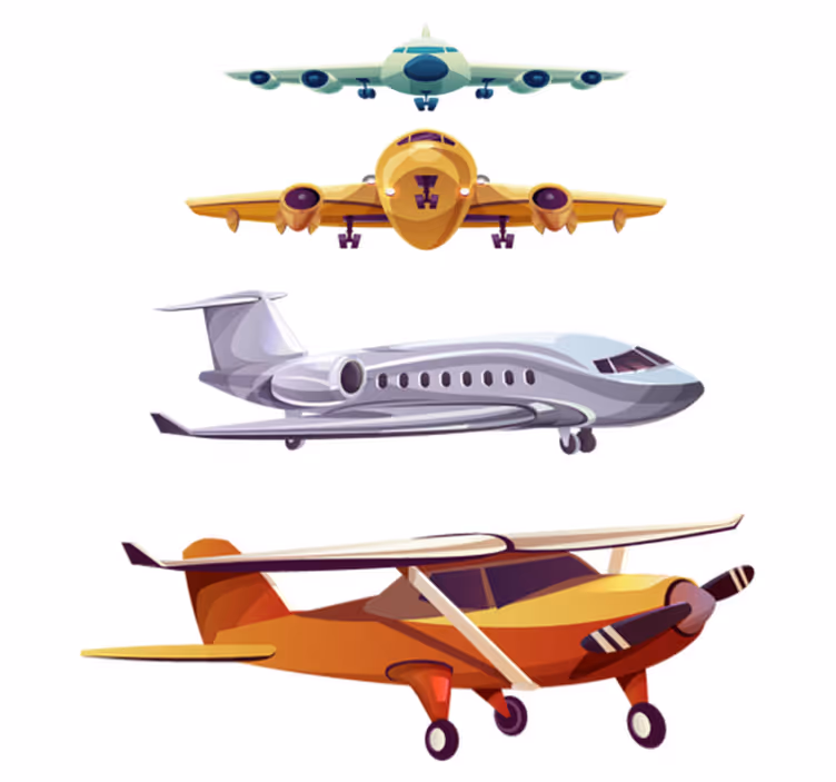 Covor de vinil pentru copii cu avioane frontale - TenStickers