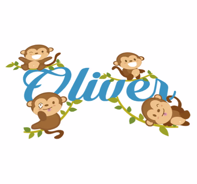 Covor de vinil pentru copii cu maimuțe colorate - TenStickers