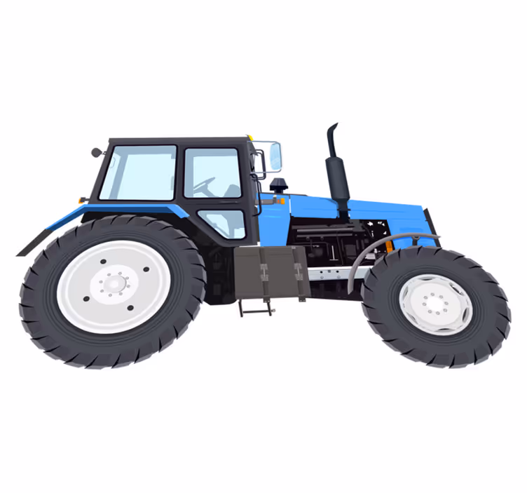 Covor de vinil pentru copii tractor modern albastru - TenStickers