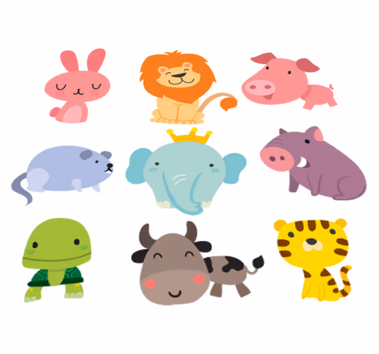 Covor de vinil pentru copii cu autocolante animale - TenStickers