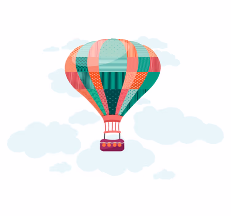 Covor de vinil pentru copii cu baloane patchwork - TenStickers