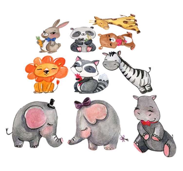 Covor de vinil pentru copii cu autocolante animale junglă - TenStickers