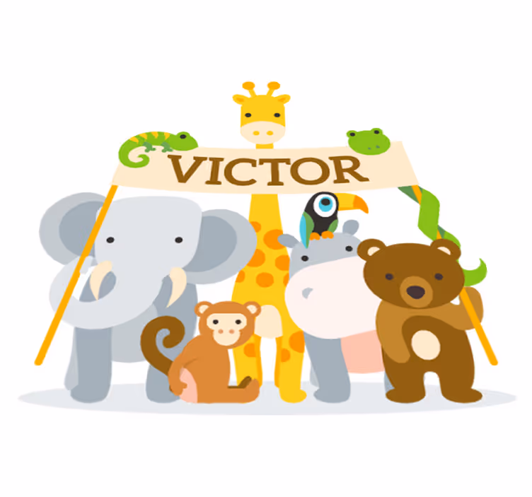 Covor de vinil pentru copii cu animale prietenoase - TenStickers