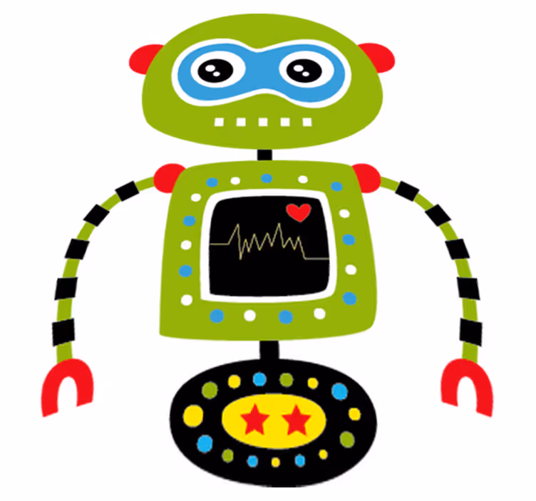 Covor de vinil pentru copii robot verde - TenStickers