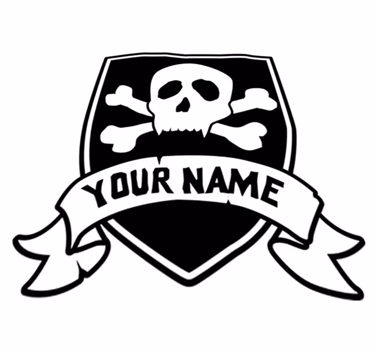 Covor de vinil pentru copii cu craniu de pirat personalizat - TenStickers