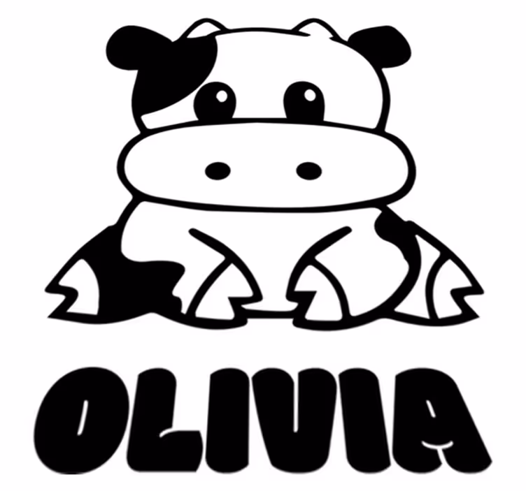Covor de vinil pentru copii vacă alb-negru personalizată - TenStickers
