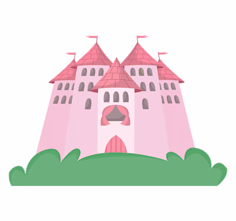 Covor de vinil pentru copii castel roz - TenStickers