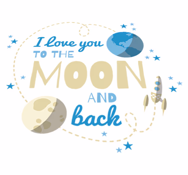 Covor de vinil pentru copii te iubesc până la lună - TenStickers
