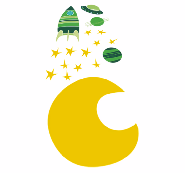 Covor de vinil pentru copii cu stickere spațiale verzi - TenStickers