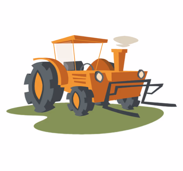 Covor de vinil pentru copii tractor portocalie - TenStickers