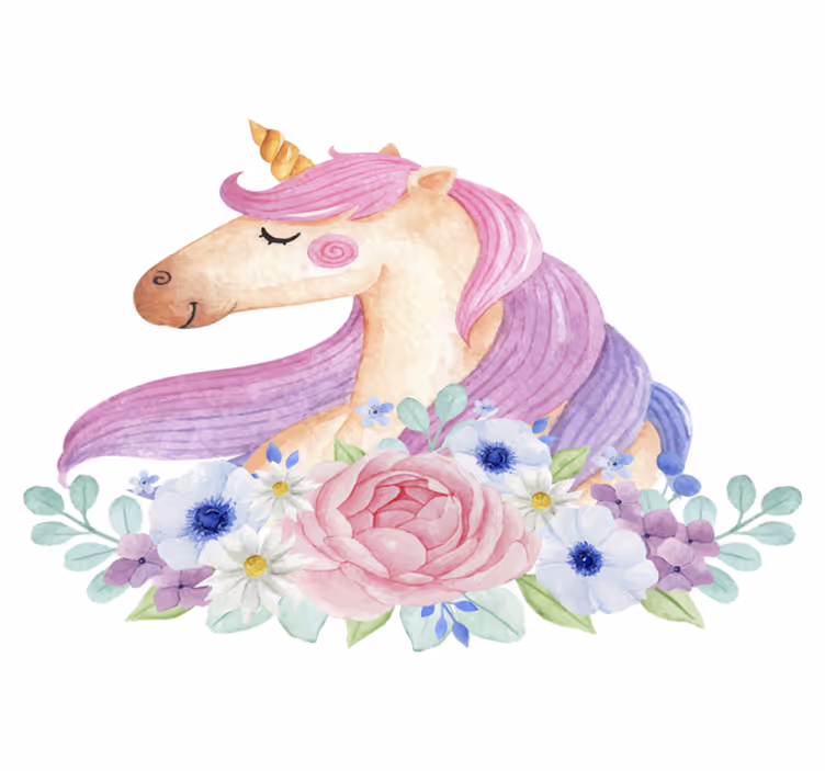Covor de vinil pentru copii unicorn acquerelat - TenStickers