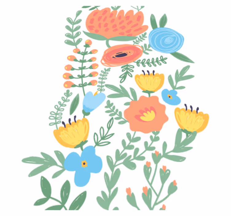 Covor de vinil pentru copii autocolant floral pentru ușă - TenStickers