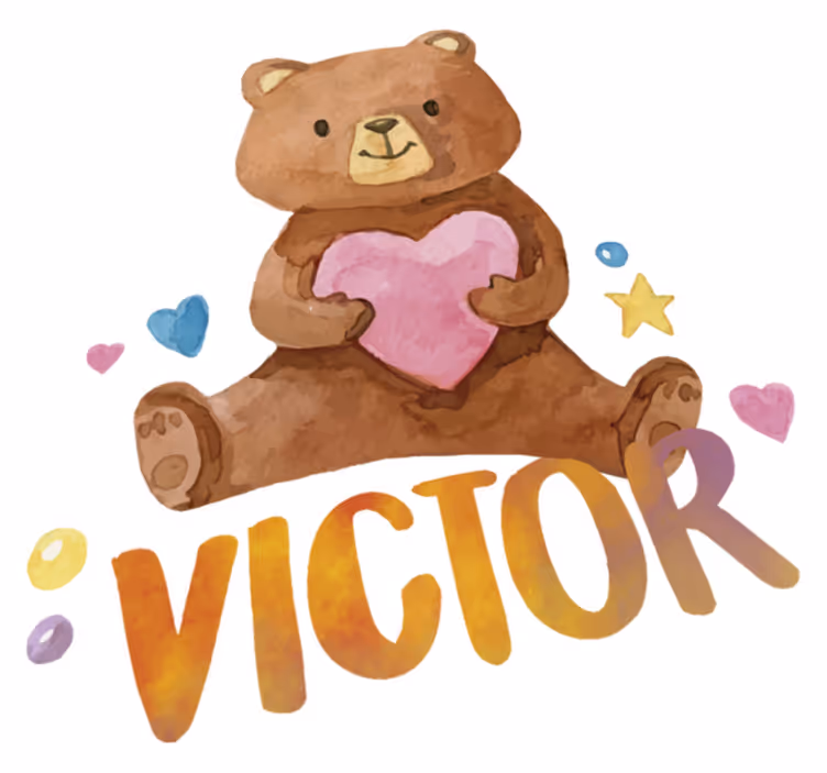 Covor de vinil pentru copii ursuleț de pluș cu inimă - TenStickers