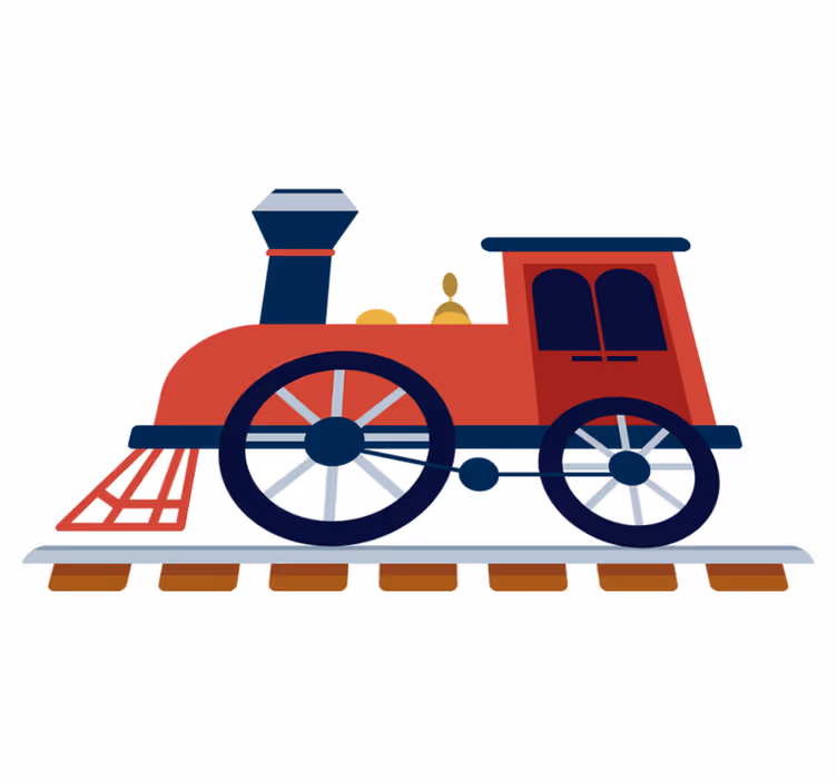 Covor de vinil pentru copii tren roșu vechi - TenStickers