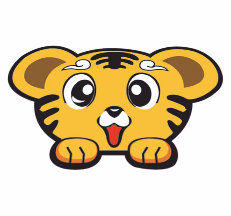 Covor de vinil pentru copii tigru fericit - TenStickers