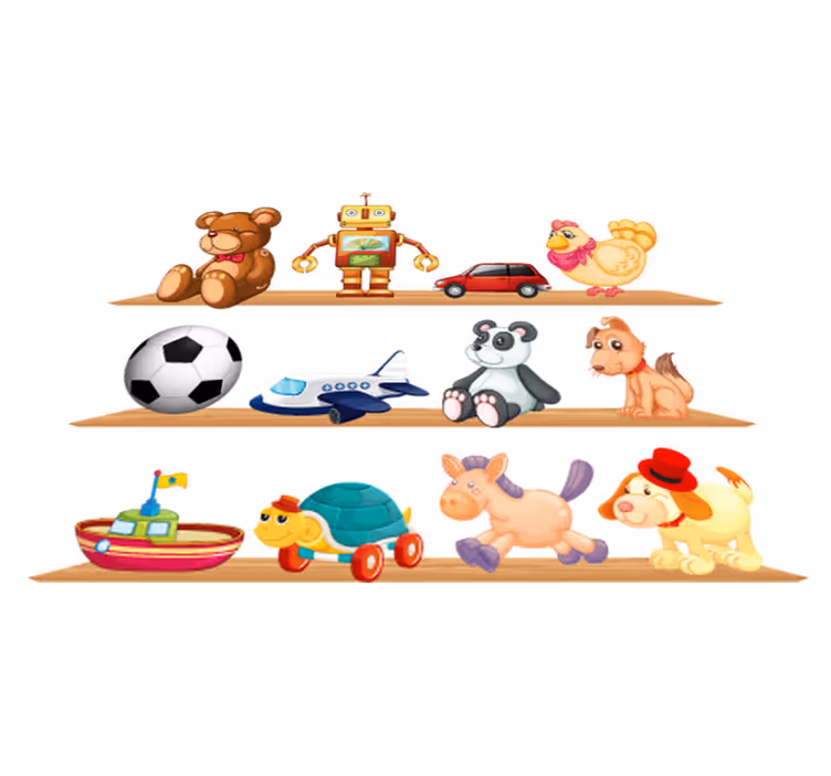 Covor de vinil pentru copii cu rafturi cu jucării - TenStickers