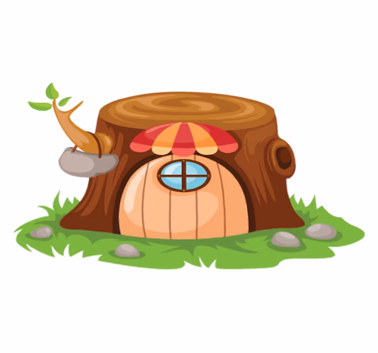 Covor de vinil pentru copii casa cu trunchi - TenStickers