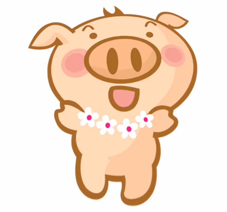 Covor de vinil pentru copii porc hawaian - TenStickers