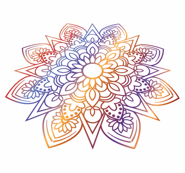 Covor vinil dormitor mandala vie și aprinsă - TenStickers