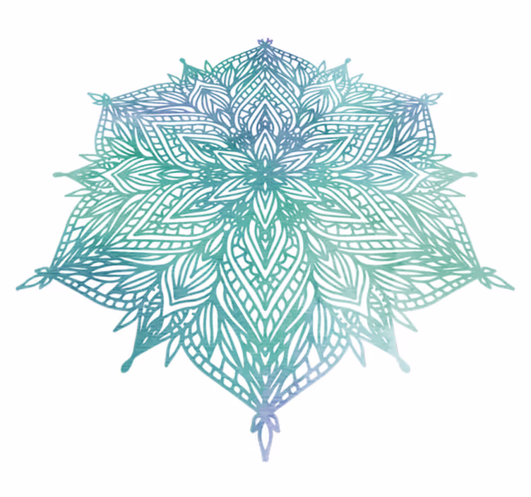 Covor vinil dormitor mandala turcoaz - TenStickers