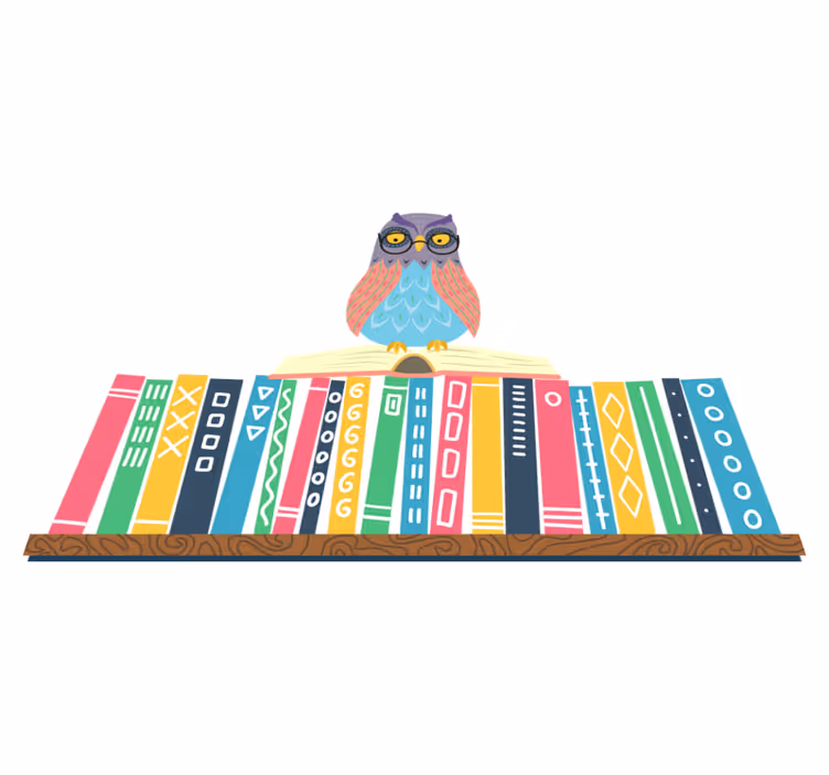 Covor vinil dormitor bufniță desenată cu ochelari - TenStickers