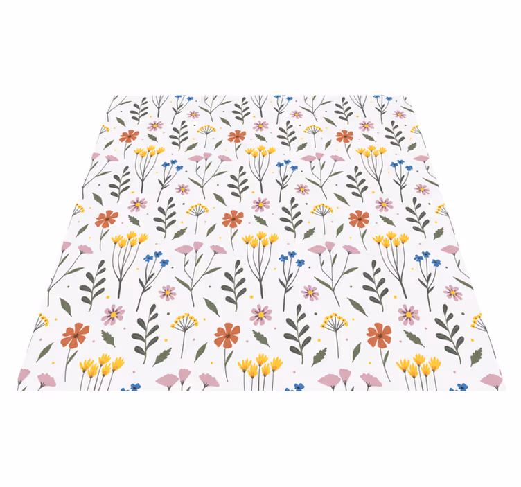 Covor vinil dormitor cu model flori multicolore - TenStickers