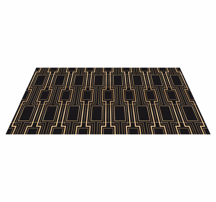 Covor vinil dormitor model deco auriu și negru - TenStickers