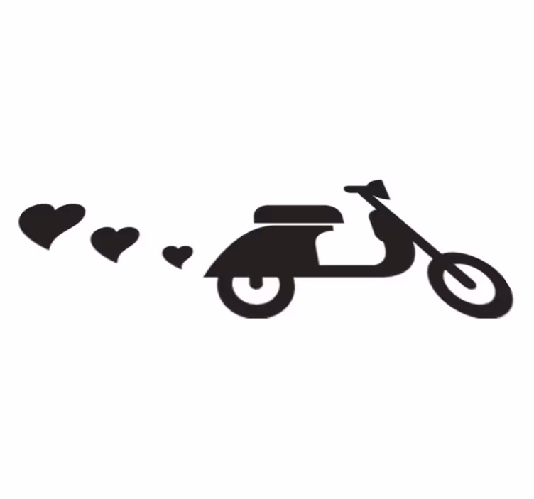 Covor vinil dormitor motociclete și inimi - TenStickers