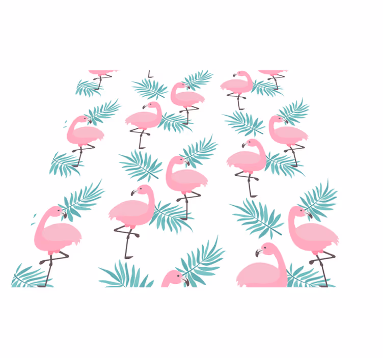 Covor vinil dormitor flamenco tropical pattern - TenStickers