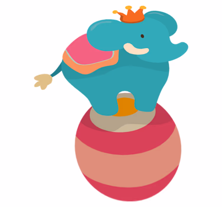 Covor de vinil pentru copii elefant echilibrat - TenStickers