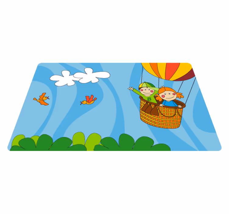 Covor de vinil pentru copii zburând cu balonul - TenStickers