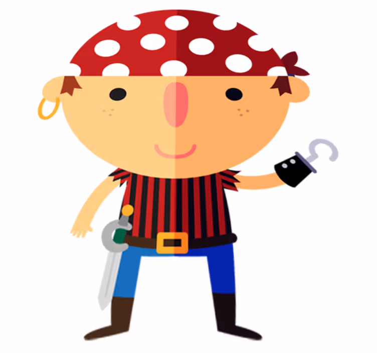 Covor de vinil pentru copii ilustrație cu pirați - TenStickers