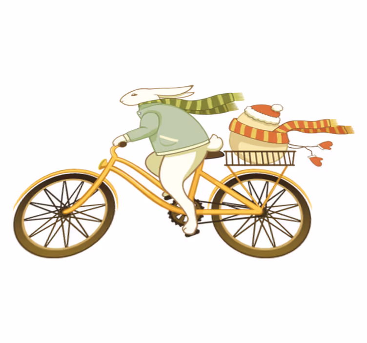 Covor de vinil pentru copii iepuraș pe bicicletă - TenStickers