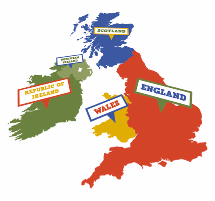 Covor de vinil harta lumii marea britanie colorată - TenStickers