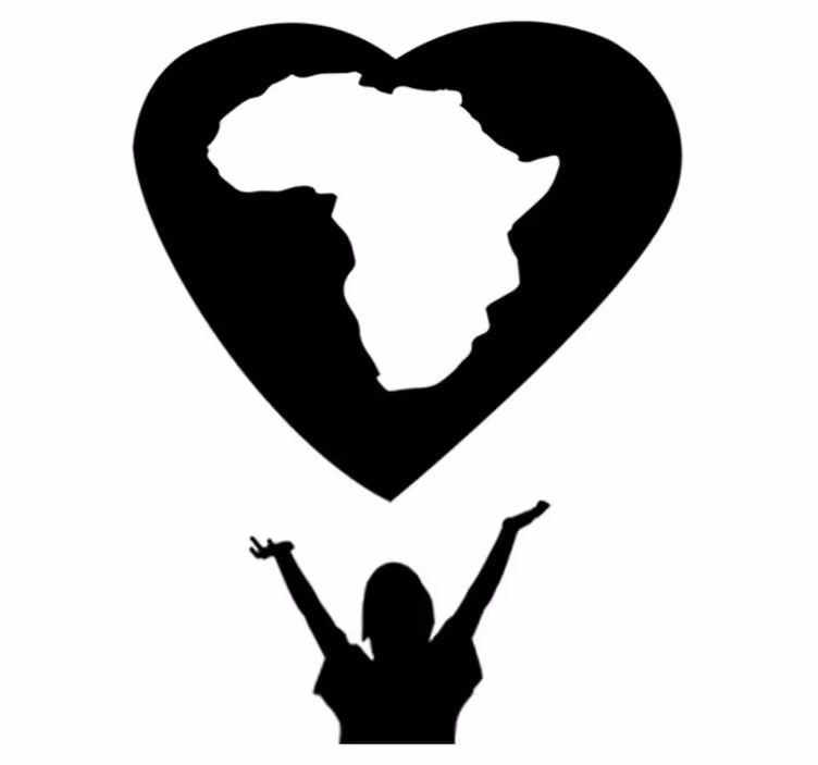 Covor de vinil harta lumii inima africii - TenStickers
