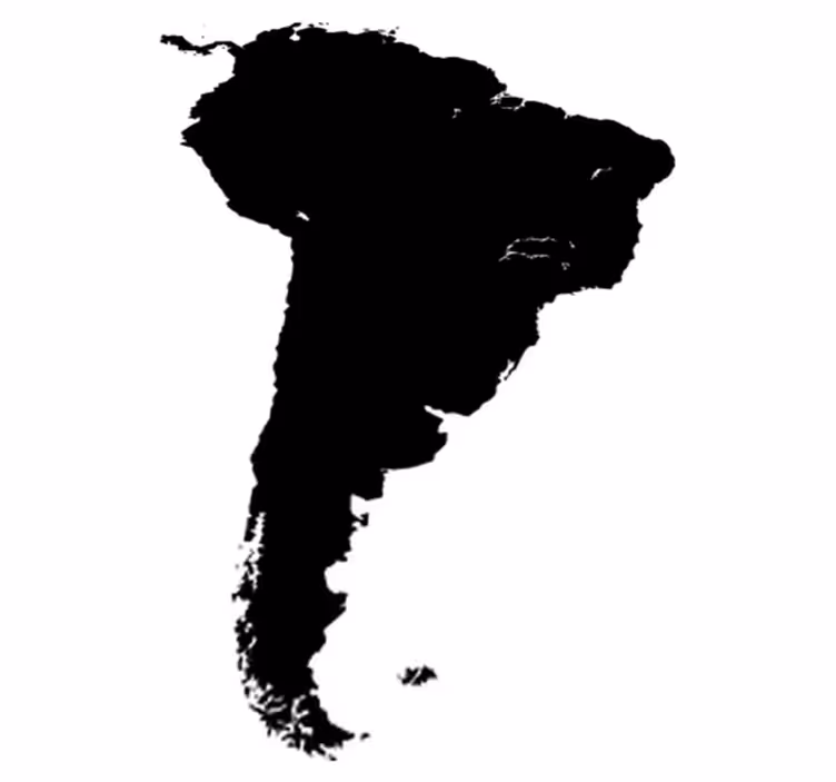 Covor de vinil harta lumii silueta americii de sud - TenStickers