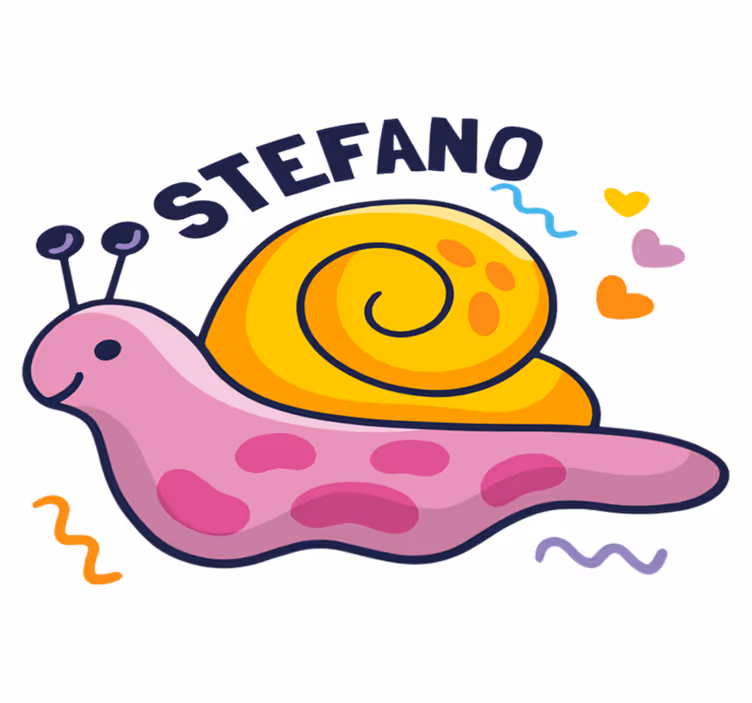 Covor de vinil pentru copii melc colorat cu nume - TenStickers