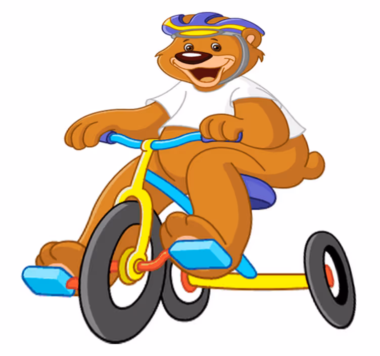 Covor de vinil pentru copii cu ursuleț biciclist - TenStickers