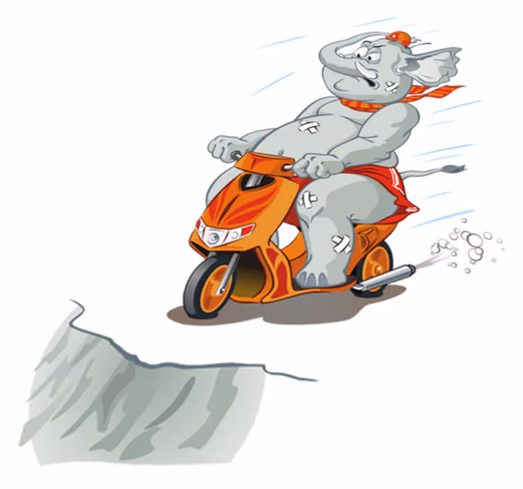 Covor de vinil pentru copii elefanți pe motocicletă - TenStickers