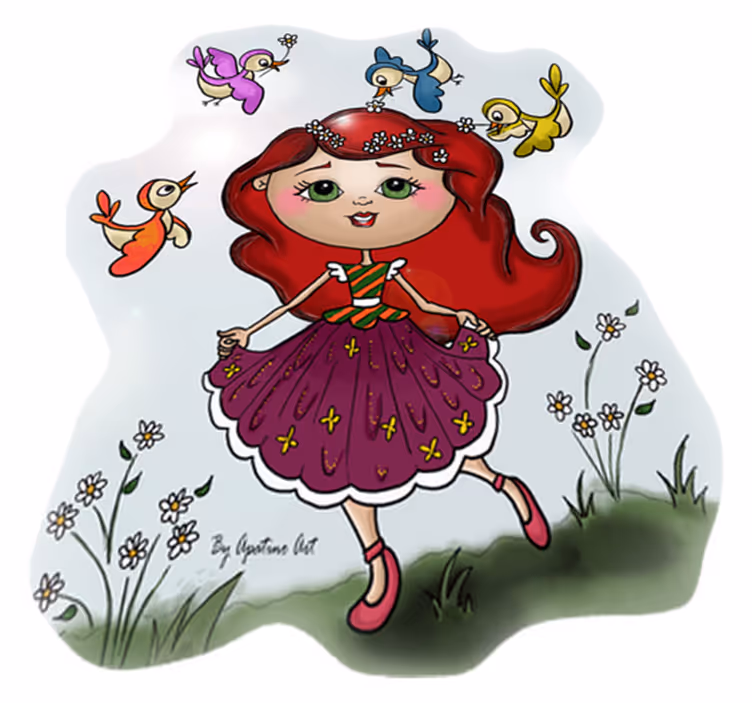 Covor de vinil pentru copii fetiță în natură - TenStickers