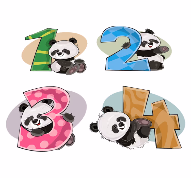 Covor de vinil pentru copii 4 panda - TenStickers