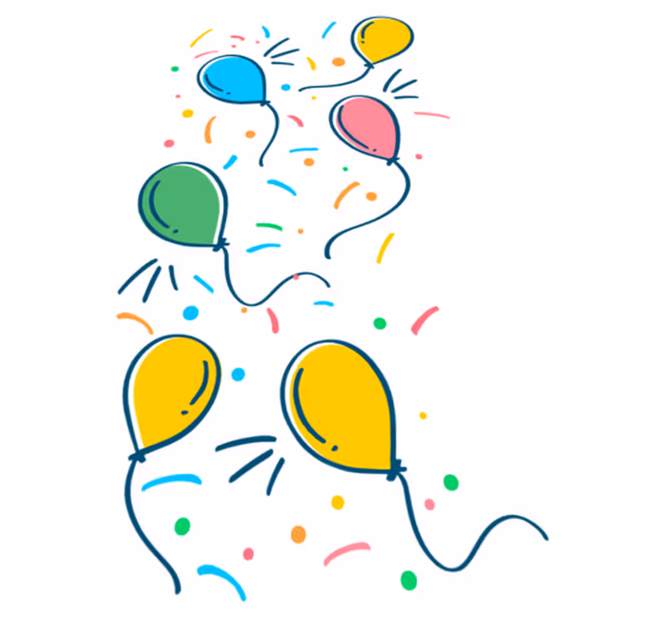 Covor de vinil pentru copii cu balon confetti - TenStickers