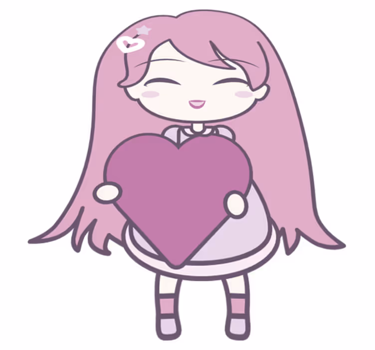 Covor de vinil pentru copii cu fetiță anime iubitoare - TenStickers