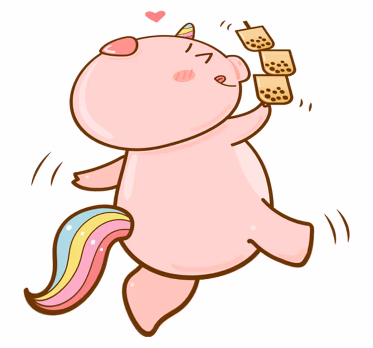 Covor de vinil pentru copii porc unicorn desenat - TenStickers