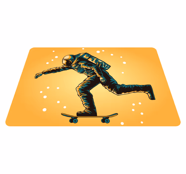 Covor de vinil pentru copii cu astronaut pe skateboard - TenStickers