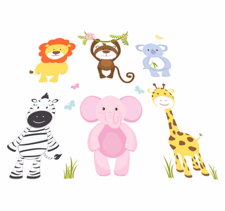 Covor de vinil pentru copii cu animale colorate - TenStickers