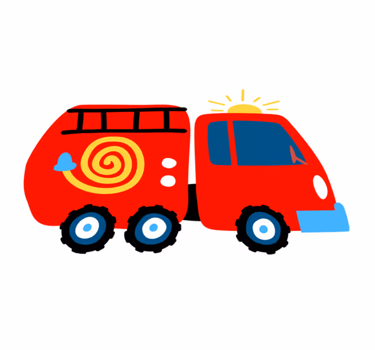Covor de vinil pentru copii vehicul roșu jucăuș - TenStickers