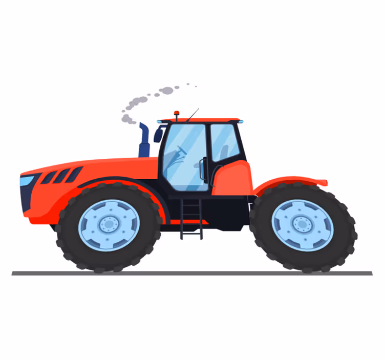 Covor de vinil pentru copii tractor roșu nou - TenStickers