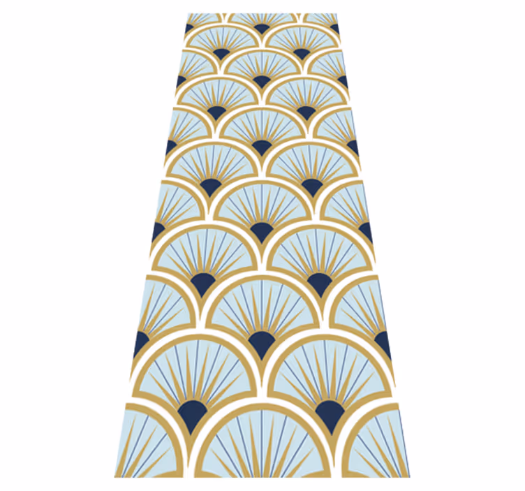 Covor de vinil pentru baie nuanțe albastre art deco - TenStickers
