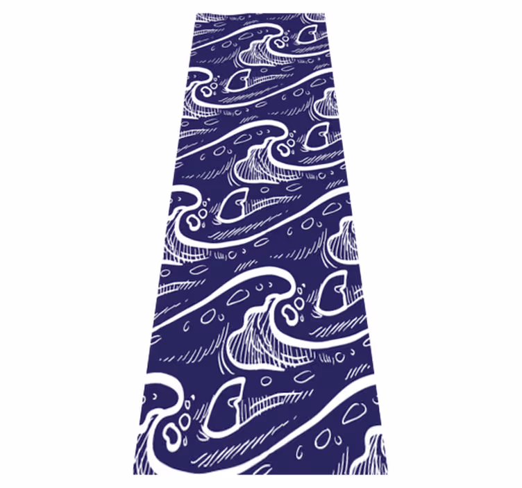 Covor de vinil pentru baie fundal cu valuri albastre - TenStickers